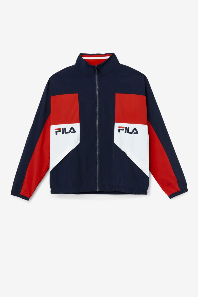 Fila Obasi Wind Jacket Navy/Red/White - Mens - 18762ATCM